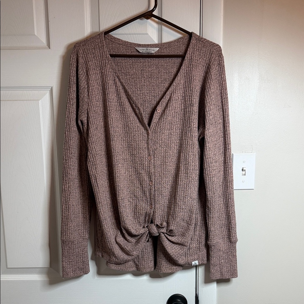 Alpine Design Taupe Knit Cardigan